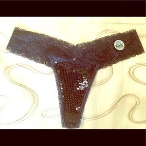 NWT Black sequin VS thong